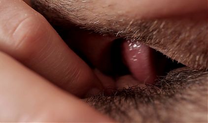 Amazing closeup ASMR hairy pussy licking from my first date - I had a huge orgasm